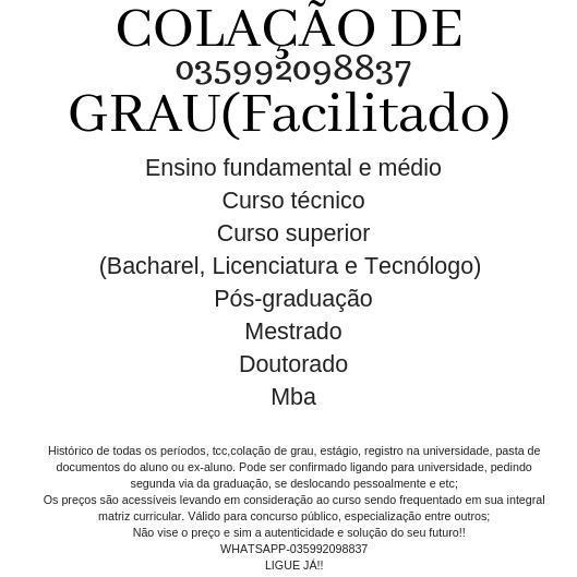 Ensino Médio, Curso Técnico ,curso Superior(035992098837) 2019!!