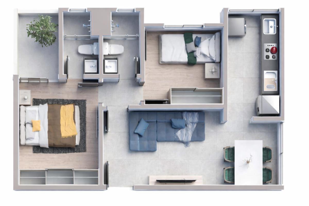 Apartamento, Ipiranga, 2 Quartos, 1 Vaga, 1 Suíte