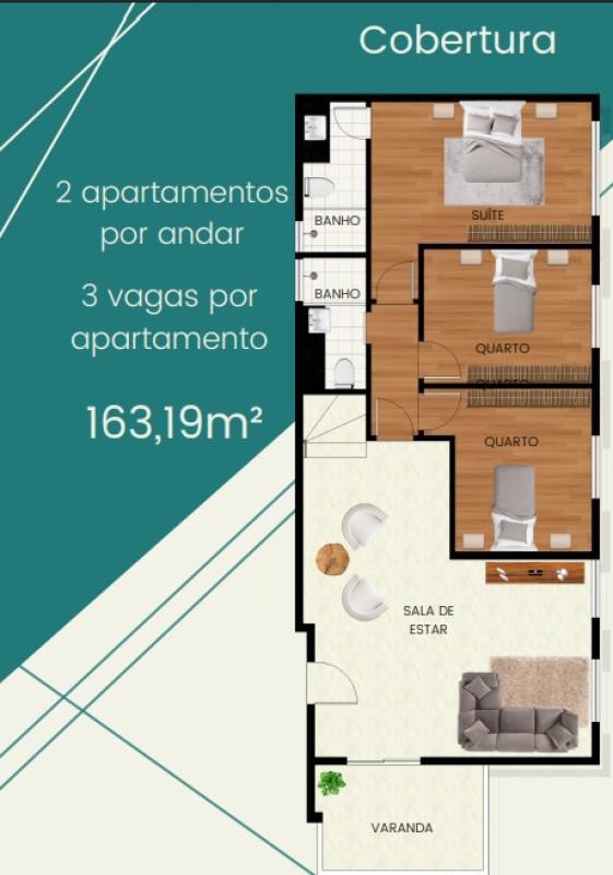Cobertura, Inconfidentes, 3 Quartos, 3 Vagas, 1 Suíte