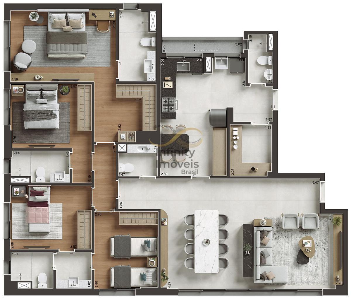 Apartamento, Santo Agostinho, 4 Quartos