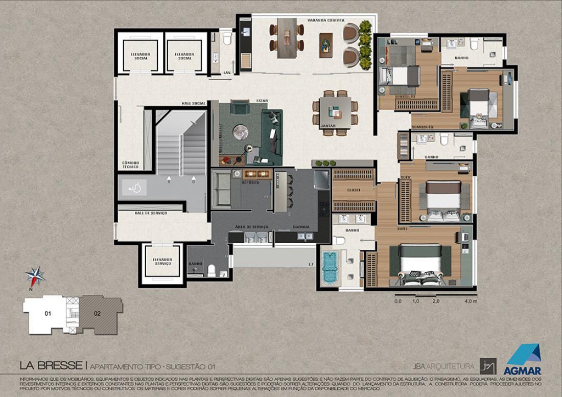 Apartamento, Vila da Serra, 4 Quartos, 4 Vagas, 2 Suítes