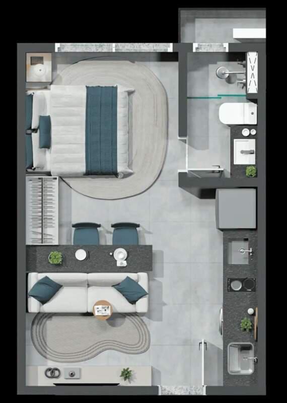 Apartamento, Barro Preto, 1 Quarto, 0 Vaga