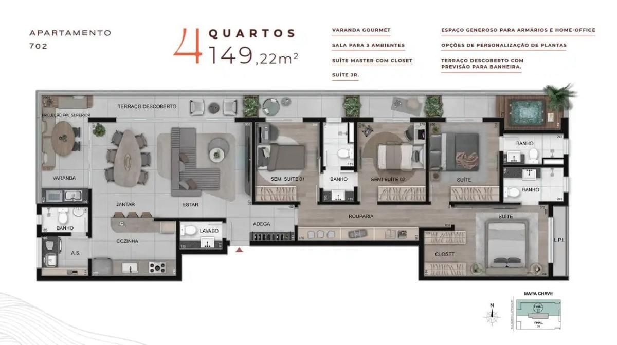 Cobertura, Gutierrez, 4 Quartos, 3 Vagas, 2 Suítes