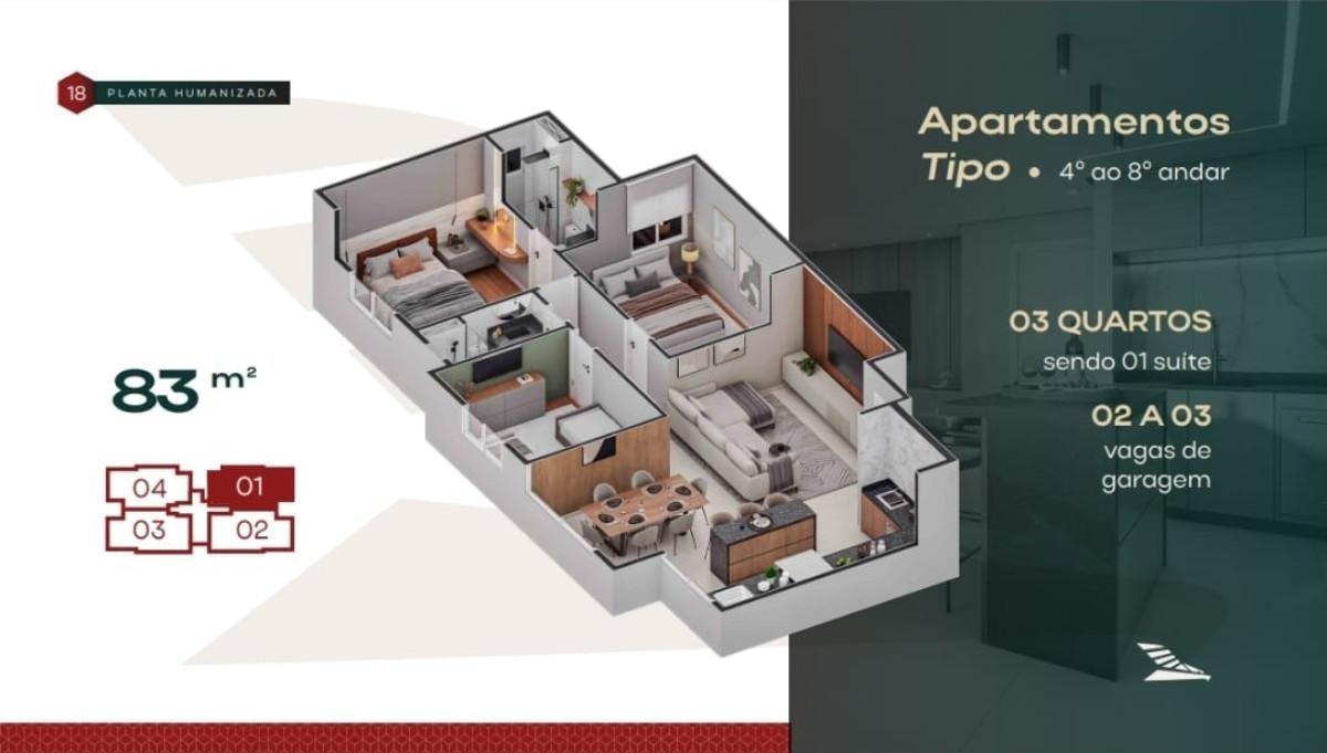 Apartamento, Coração Eucarístico, 3 Quartos, 2 Vagas, 1 Suíte