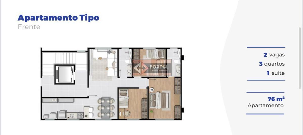 Apartamento, Santa Inês, 3 Quartos, 2 Vagas, 1 Suíte