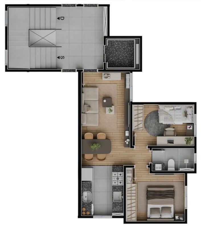 Apartamento, Aparecida, 2 Quartos, 1 Vaga, 1 Suíte