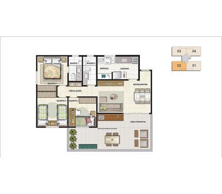 Apartamento, Castelo, 3 Quartos, 1 Vaga, 1 Suíte