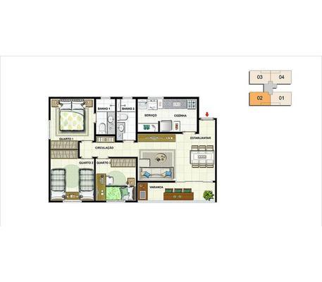 Apartamento, Castelo, 3 Quartos, 1 Vaga, 1 Suíte