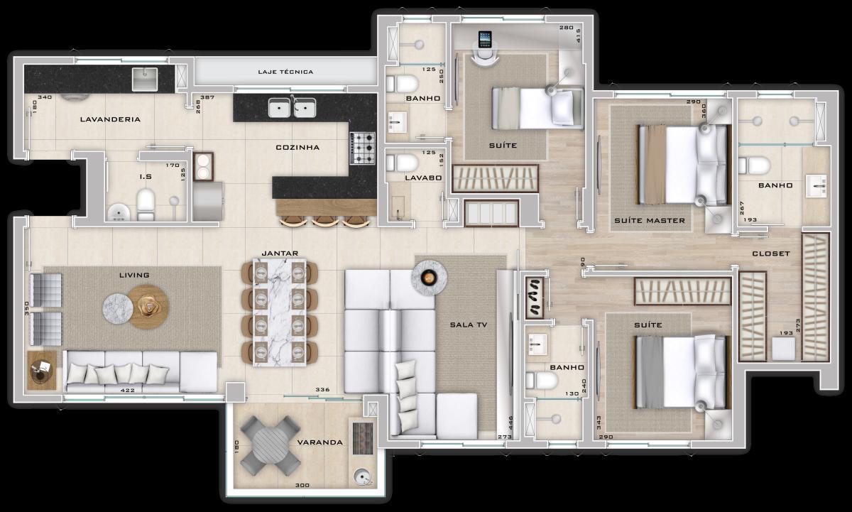 Apartamento, Cruzeiro, 3 Quartos, 3 Vagas, 3 Suítes