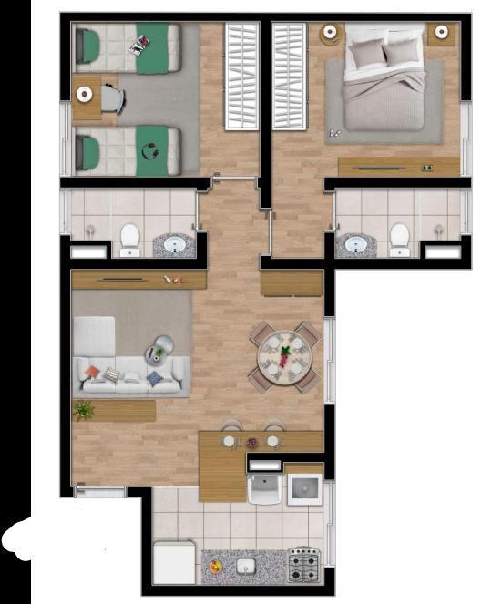 Apartamento, Barro Preto, 2 Quartos, 1 Vaga, 1 Suíte
