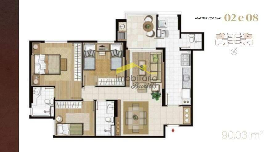 Apartamento, Vila da Serra, 3 Quartos, 2 Vagas, 1 Suíte