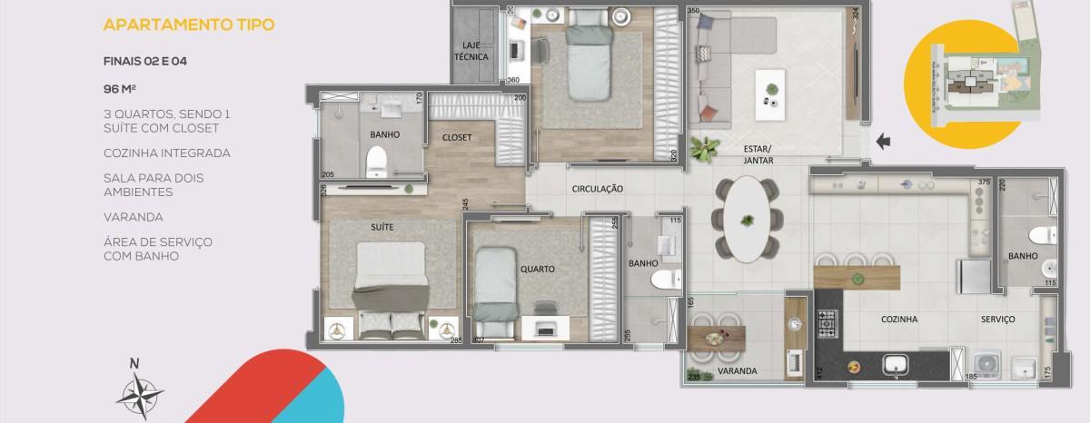 Apartamento, Buritis, 3 Quartos, 2 Vagas, 1 Suíte