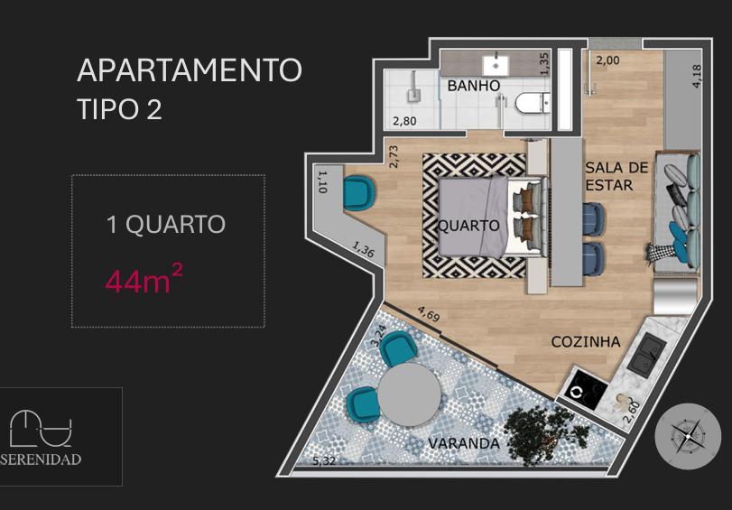 Apartamento, Vale do Sereno, 1 Quarto, 1 Vaga, 1 Suíte
