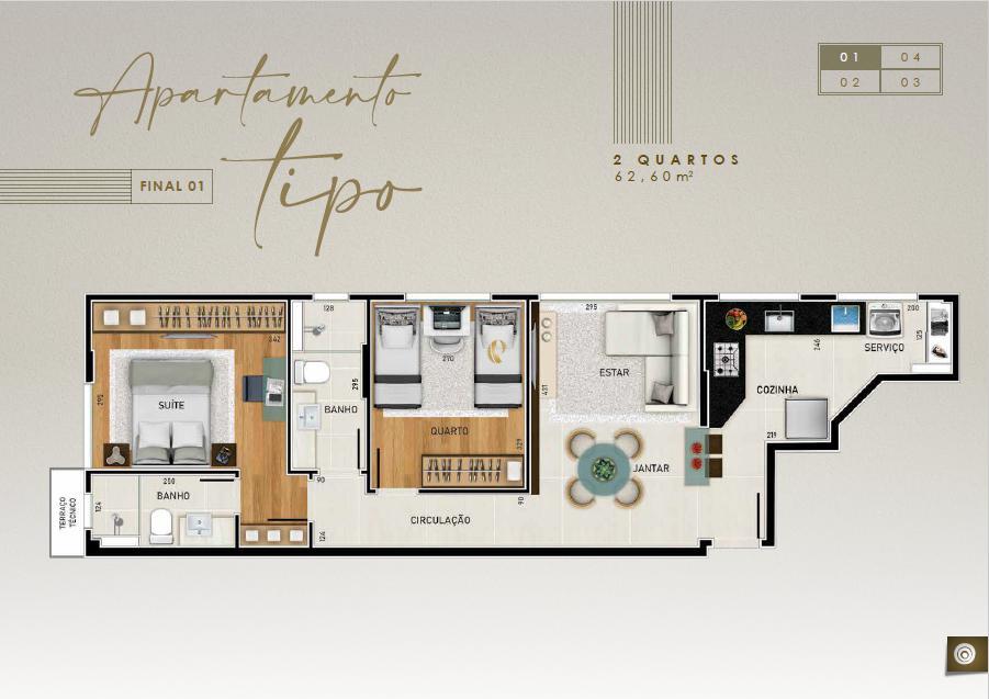 Apartamento, Lourdes, 2 Quartos, 2 Vagas, 1 Suíte