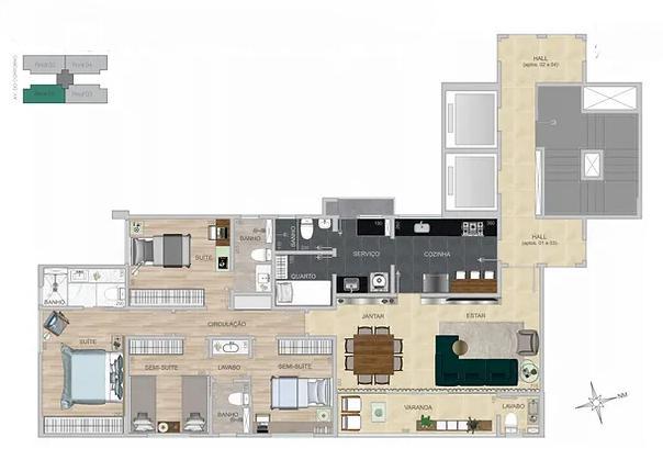 Apartamento, Lourdes, 4 Quartos, 4 Vagas, 2 Suítes