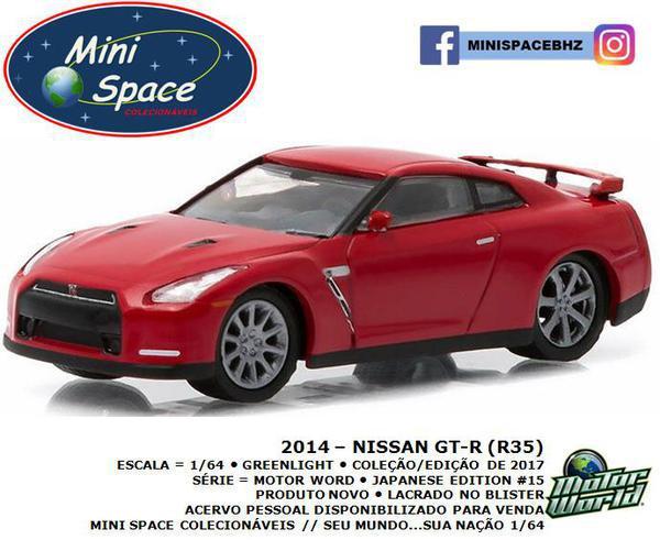 Greenlight 2014 Nissan Gt-r (r35) Cor Vermelho 1/64