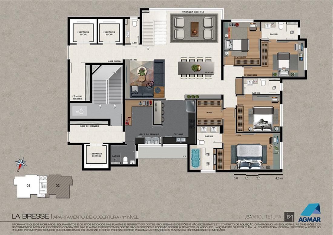 Apartamento, Vila da Serra, 4 Quartos, 4 Vagas, 2 Suítes