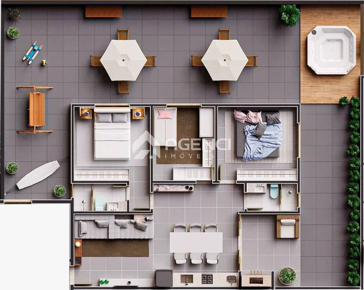 Cobertura, Cabral, 3 Quartos, 0 Vaga, 1 Suíte