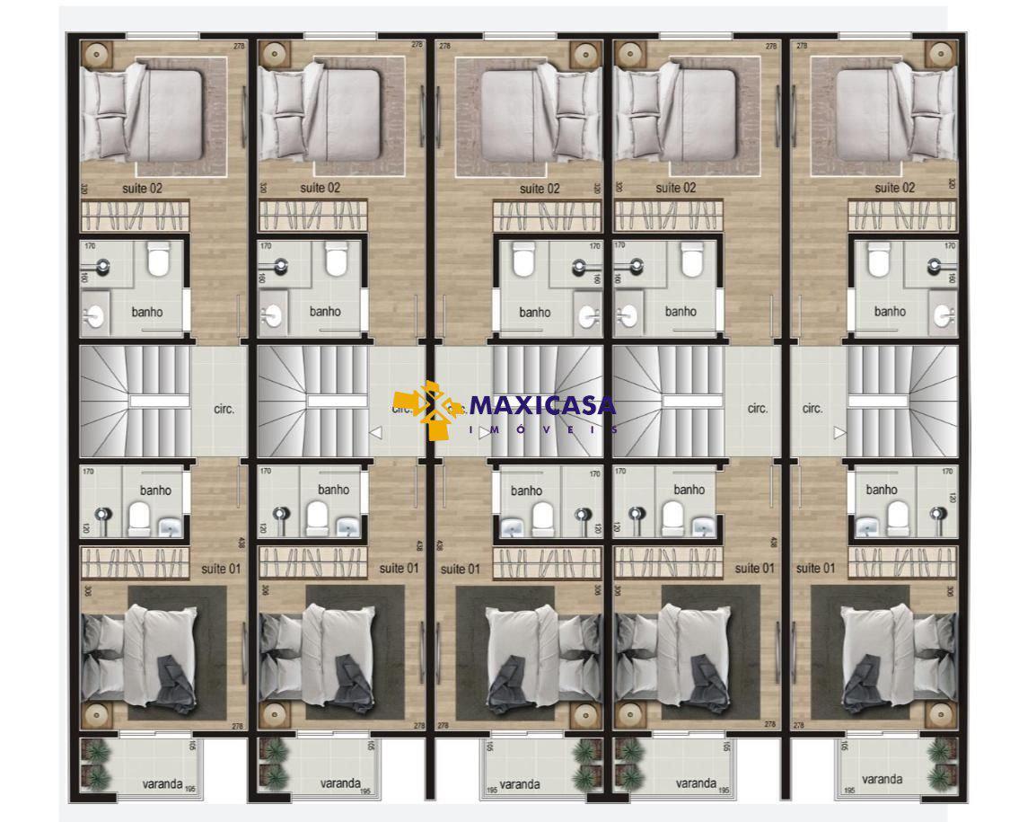 Casa, Santa Mônica, 2 Quartos, 1 Vaga, 2 Suítes