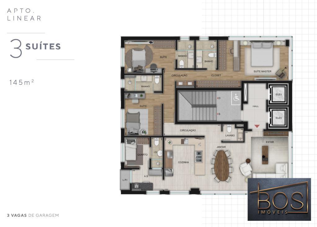 Apartamento, Lourdes, 3 Quartos, 2 Vagas, 1 Suíte