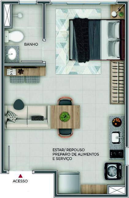 Apartamento, São Cristóvão, 1 Quarto, 0 Vaga, 1 Suíte