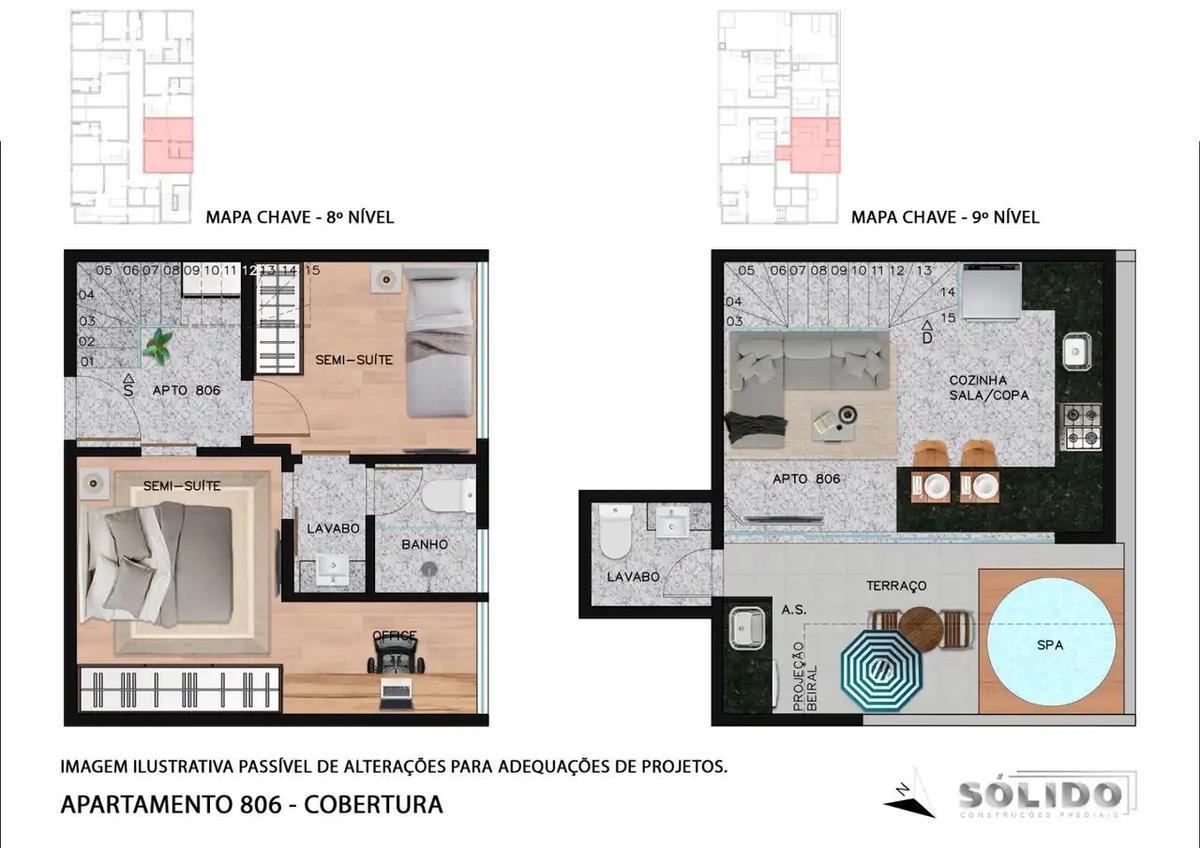 Cobertura, Barro Preto, 2 Quartos, 1 Vaga, 1 Suíte