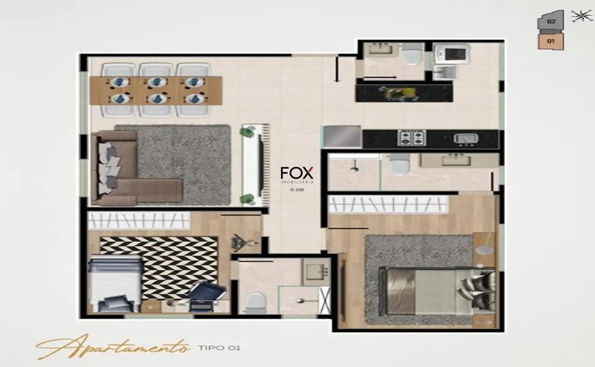 Apartamento, Vila Paris, 3 Quartos, 2 Vagas, 1 Suíte