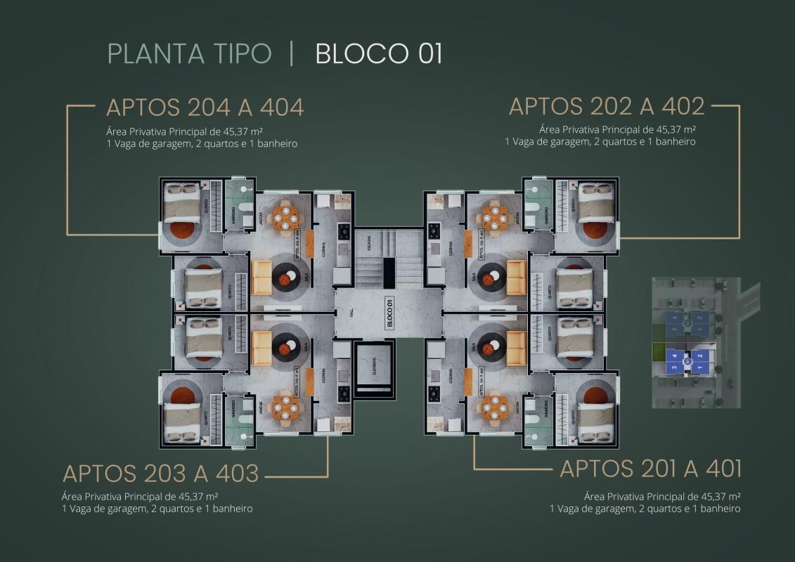 Apartamento, Minaslândia (p Maio), 2 Quartos, 1 Vaga
