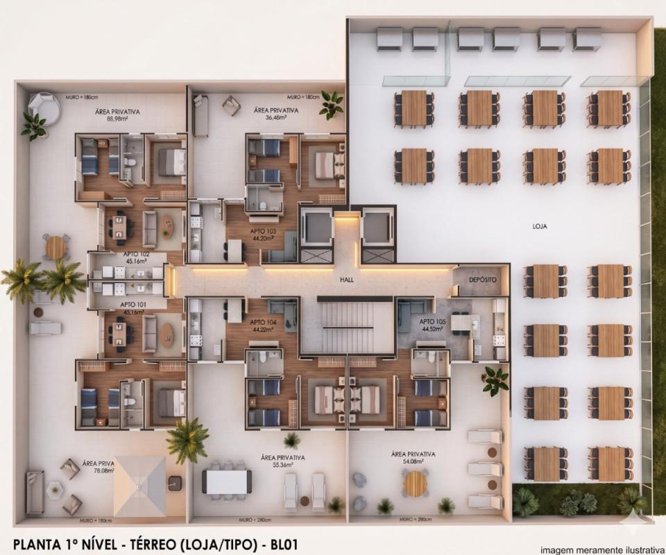 Apartamento, Canaã, 2 Quartos, 1 Vaga