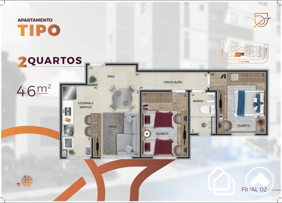 Cobertura, Guarani, 2 Quartos, 1 Vaga