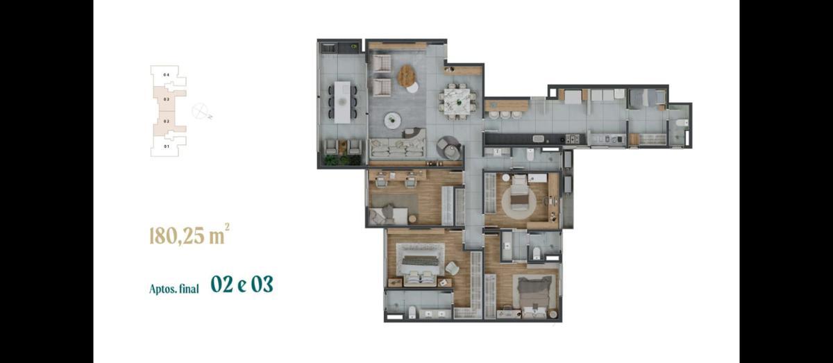 Apartamento, Vila da Serra, 4 Quartos, 3 Vagas, 3 Suítes