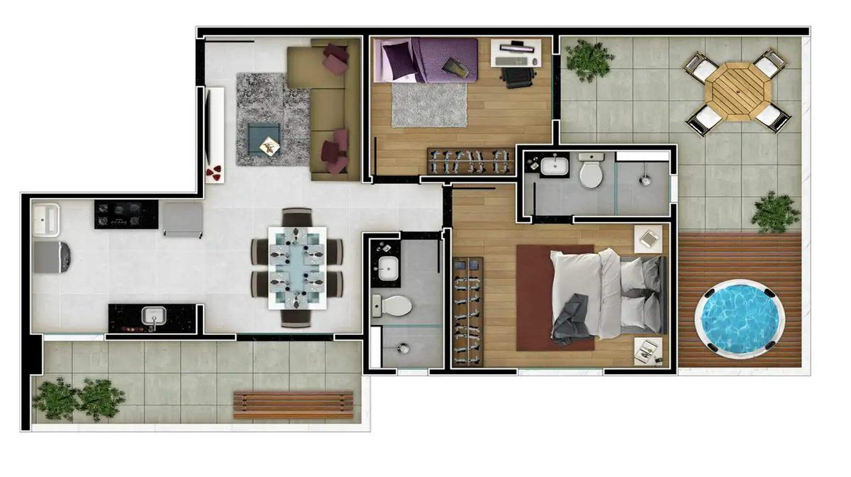 Apartamento, Alto Caiçaras, 2 Quartos, 1 Vaga, 1 Suíte