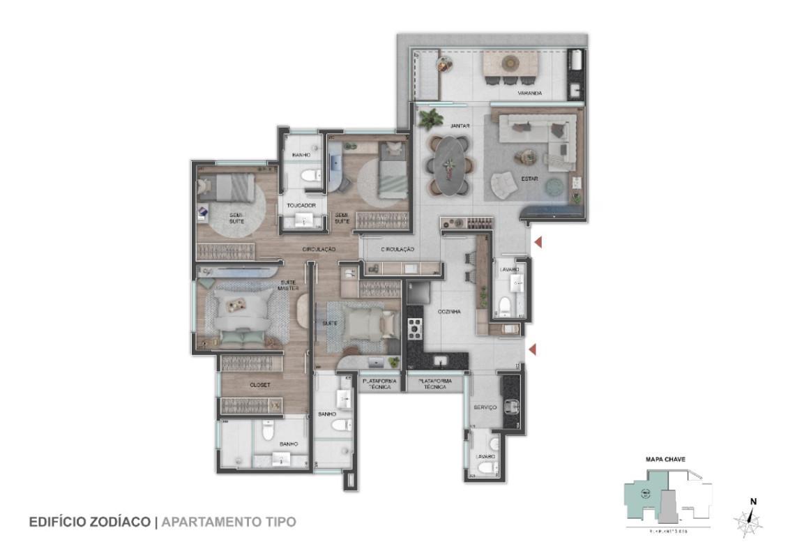 Apartamento, Santa Lúcia, 4 Quartos, 3 Vagas, 2 Suítes
