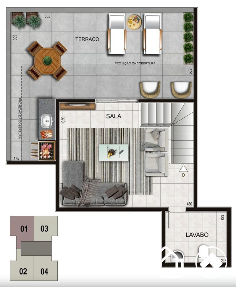 Apartamento, Alto Caiçaras, 2 Quartos, 1 Vaga