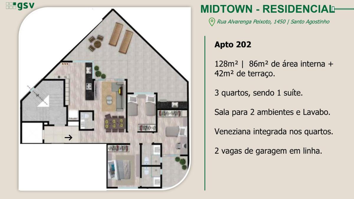 Apartamento, Santo Agostinho, 3 Quartos, 2 Vagas, 2 Suítes