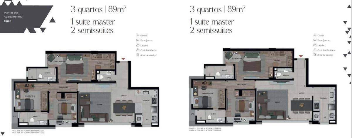 Apartamento, Santo Agostinho, 3 Quartos, 2 Vagas, 3 Suítes