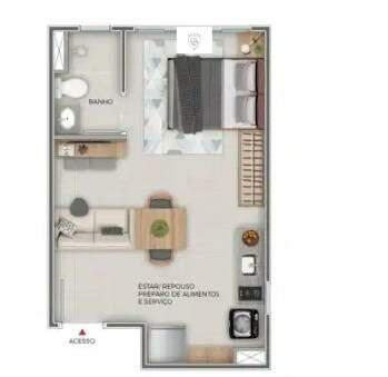 Apartamento, São Cristóvão, 1 Quarto, 0 Vaga