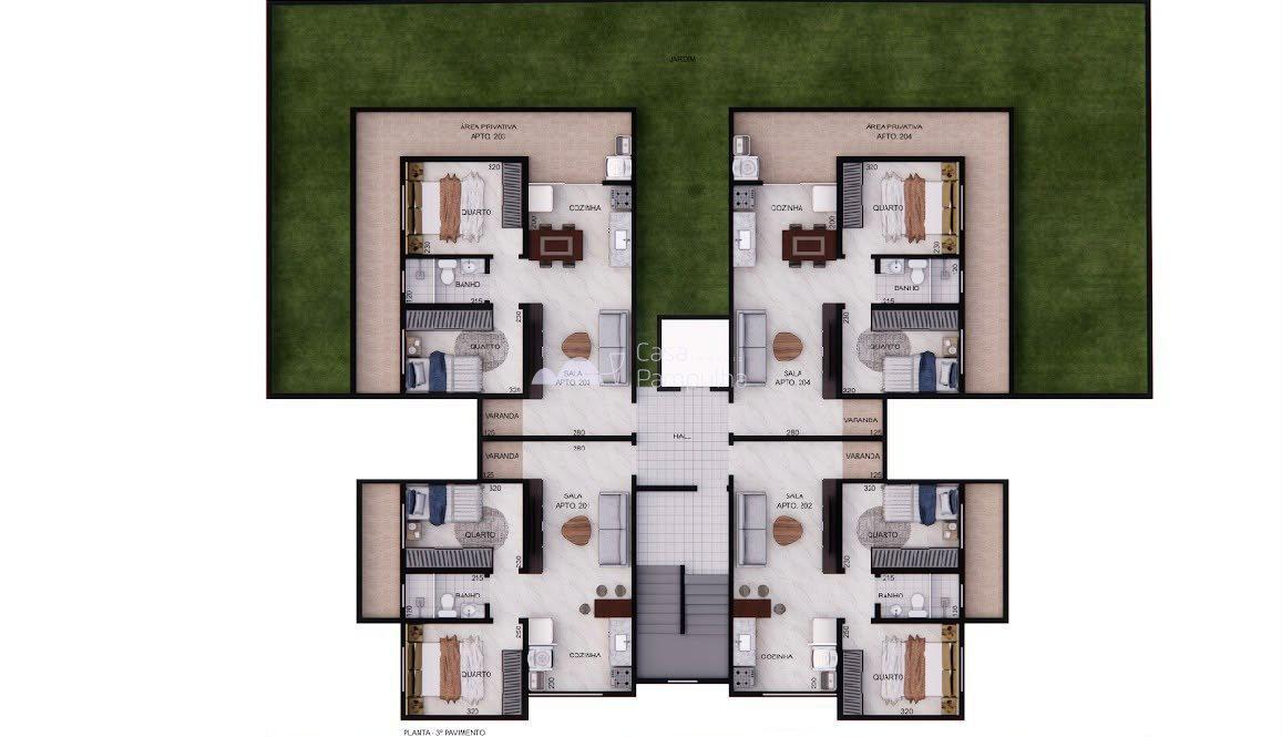 Apartamento, Planalto, 2 Quartos, 0 Vaga