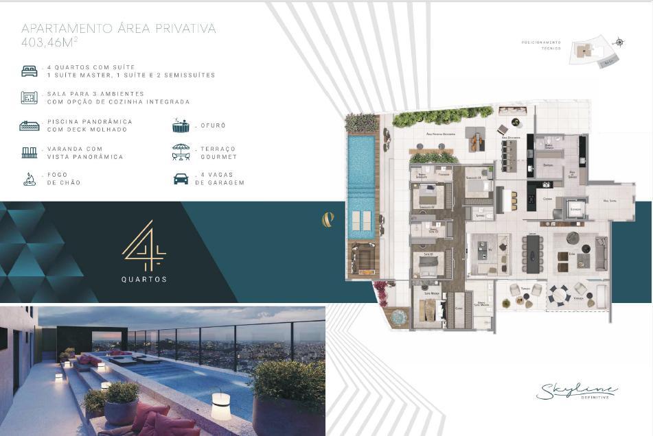 Apartamento, Santa Lúcia, 3 Quartos, 4 Vagas, 3 Suítes