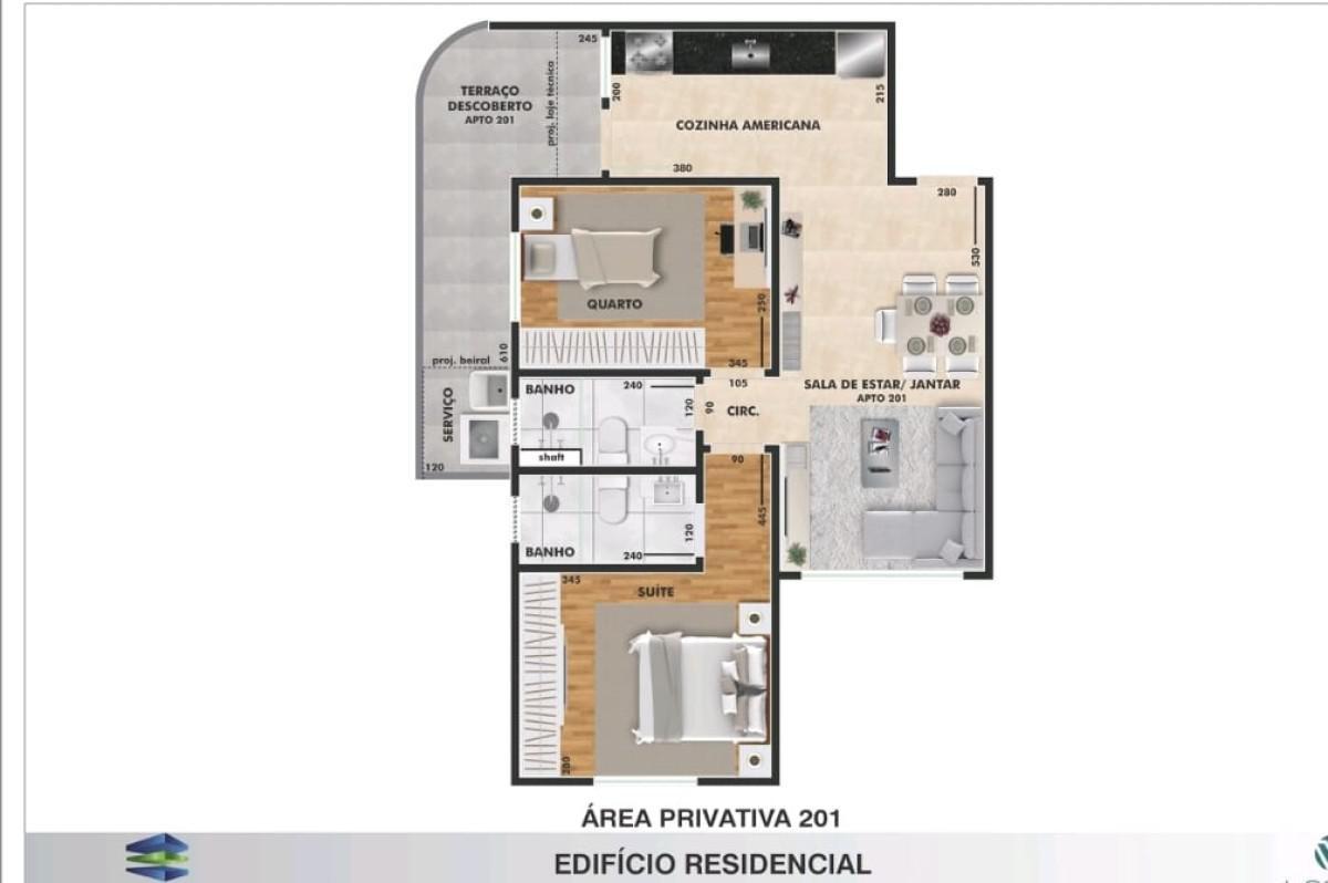 Cobertura, Santa Terezinha, 2 Quartos, 3 Vagas, 2 Suítes