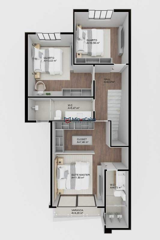 Casa, Vila Ipanema, 3 Quartos, 2 Vagas, 1 Suíte