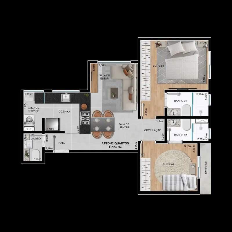 Apartamento, Grajaú, 2 Quartos, 2 Vagas, 2 Suítes