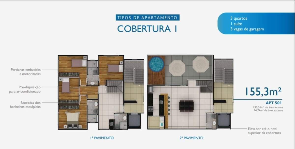 Cobertura, Alto Barroca, 3 Quartos, 3 Vagas, 1 Suíte