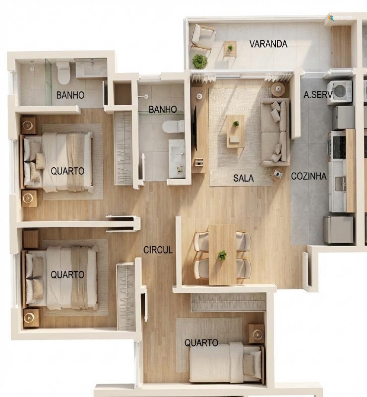 Apartamento, Boa Esperança, 3 Quartos, 2 Vagas, 1 Suíte