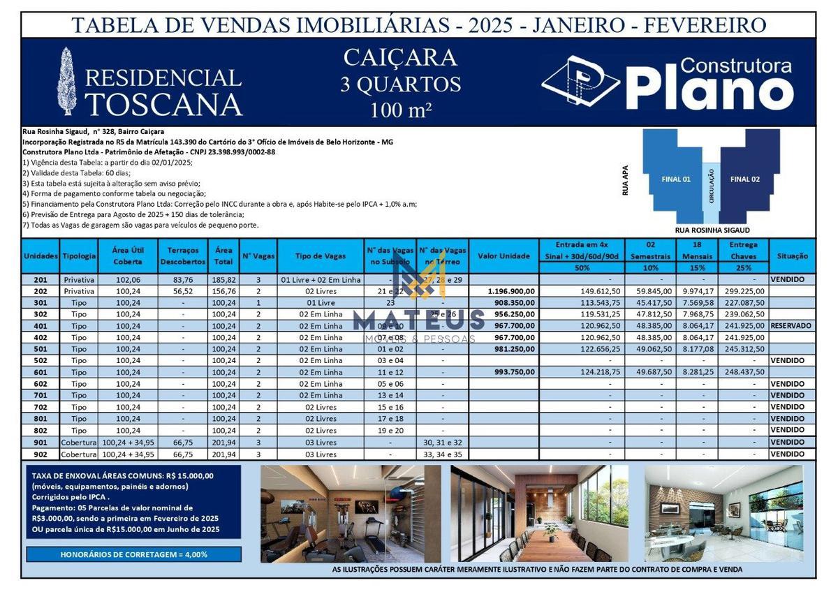 Apartamento, Caiçaras, 3 Quartos, 2 Vagas