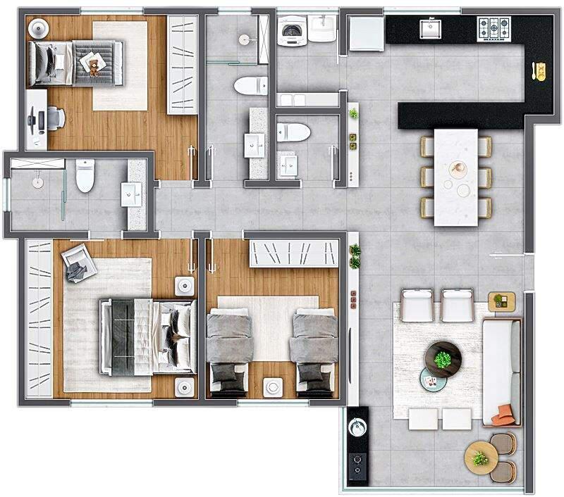 Apartamento, Buritis, 3 Quartos, 2 Vagas, 1 Suíte