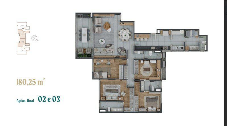 Apartamento, Vila da Serra, 4 Quartos, 3 Vagas, 1 Suíte