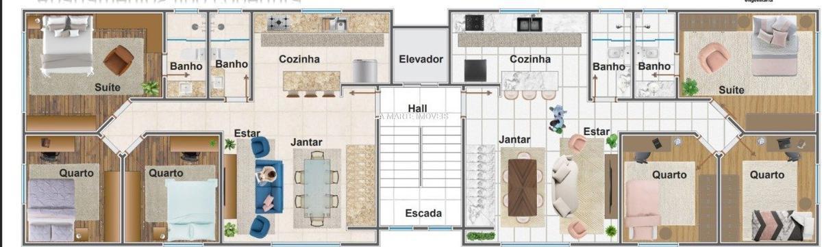 Apartamento, Diamante, 3 Quartos, 2 Vagas, 1 Suíte