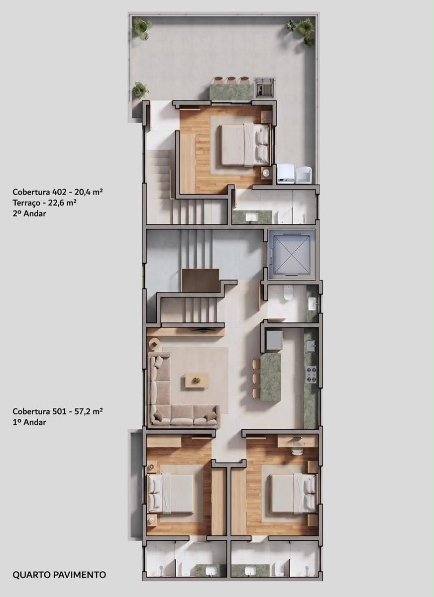 Cobertura, Santa Mônica, 2 Quartos, 1 Vaga, 1 Suíte
