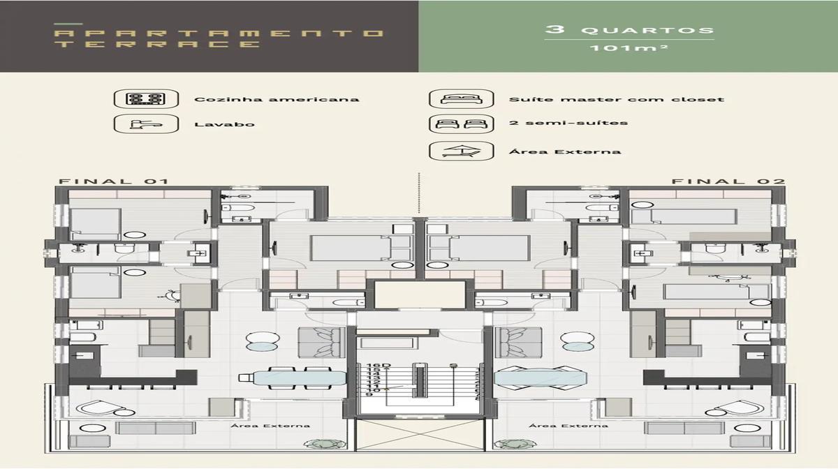 Apartamento, Carmo, 3 Quartos, 2 Vagas